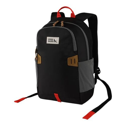 Eddie Bauer University Backpack 22L | Everyday Carry | Work | Travel | Commuter | Padded Laptop Sleeve | Stretch Bottle Pockets | Lightweight | Durable - Black - color: University - Black, size: 22L