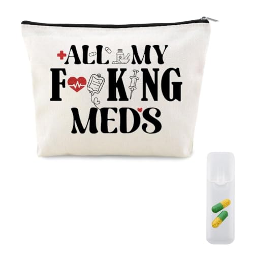 Medicine Storage Organizer Pouch Bag Travel Medication Bag Funny Pharmacist Gifts Physician Assistant Make Up Bags Family Nurse Practitioner Day Gifts for Women Men Cosmetic and Pill Bags Doctor Pouch - color: Medicine Storage Organizer Pouch Bag