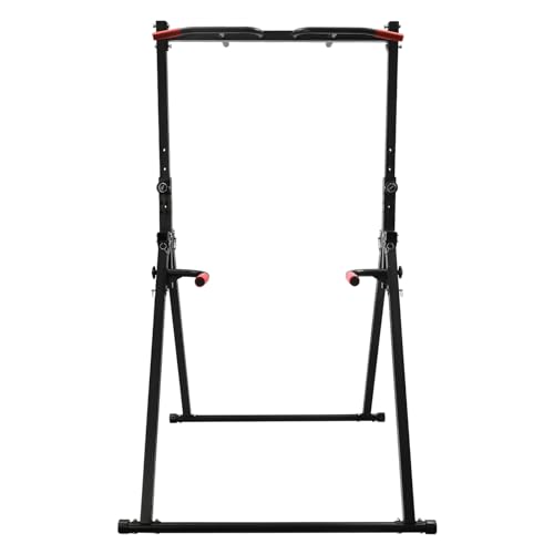 Pull Up Bar Free Standing, Foldable Power Tower Workout Dip Station, Pullup Bar Station for Home Gym Strength Training Equipment, Height Adjustable Pull Up Bar, 440LBS - size: With Handle