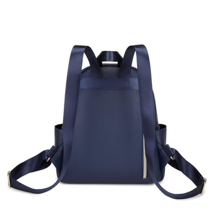 Mini Backpack Purse for Women PU Leather Small Backpack Fashion Multi Pockets Casual Daypacks Ladies Travel Shoulder Bags Navy - color: Navy