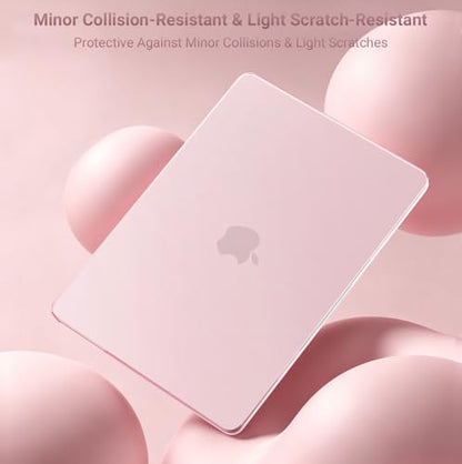 MOSISO Compatible with MacBook Air 15 inch Case M5 2026 M4 2025 M3 2024 M2 2023 A3448 A3241 A3114 A2941, Plastic Hard Shell Case&Puffy Sleeve Bag&Keyboard Skin&Webcam Cover&Screen Film, Baby Pink - color: Baby Pink