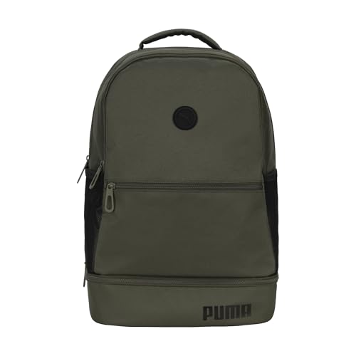 PUMA Dual Compartment Backpack, Green Moss, One Size - color: Green Moss