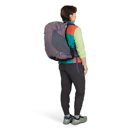 Osprey Hikelite 28L Durable Hiking Backpack - Travel Daypack with Rain Cover for Men and Women, Graphite Purple - color: Graphite Purple, style: 28l