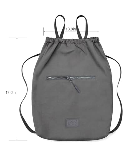 Lee Drawstring Backpack Bag Lightweight Small Gym Swim Beach Bag Water Resistant Sports Sackpack for Men Women, LEE48-002DGY - color: Dark Gray