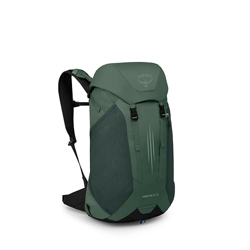 Osprey Hikelite LT 30L Hiking Backpack - Lightweight Travel Daypack with Rain Cover for Men and Women, Tundra Green - color: Tundra Green, style: 30l