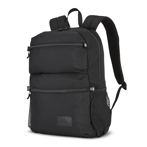 High Sierra Everclass Backpack - Travel or Work Laptop Bookbag with 360° Reflectivity, Dual Water Bottle Pockets & Fits Laptops Up To 15.6”, One Size, Black - color: Black