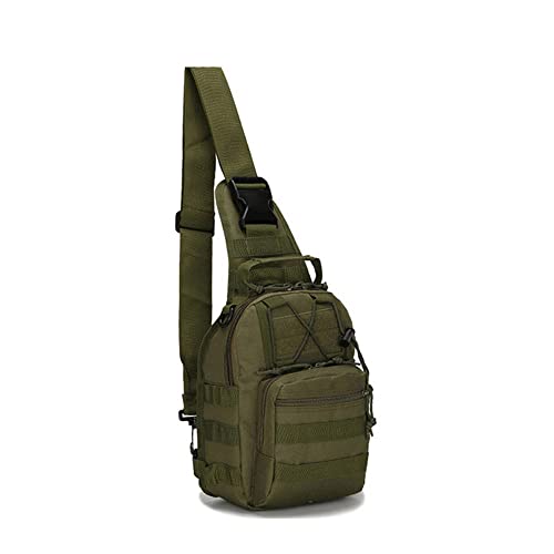 Outdoor Sports Hiking Sling Bag Shoulder Pack Camouflage Tactical Molle Combat Chest Bag - color: Green