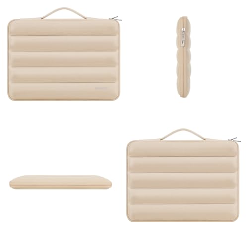 DOMISO 17.3 inch Laptop Sleeve Bag Shockproof Protective Carrying Case Water-Resistant Handbag with Handle Compatible with 17.3" Notebook/HP Pavilion Envy 17/Dell/IdeaPad/LG Gram/MSI,Beige - color: Beige, size: 17.3 inch