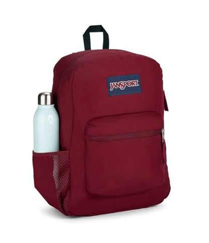 JanSport Cross Town Backpack 17" x 12.5" x 6" - Simple Bag for Everyone with 1 Main Compartment, Front Utility Pocket - Premium Class Accessories - Russet Red - color: Russet Red