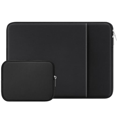 RAINYEAR 11-11.6 Inch Laptop Sleeve Case Soft Cover with Front Pocket & Accessories Pouch, Compatible with MacBook Neo A18 11.6" MacBook Air for 11" Notebook Tablet Chromebook (Black) - color: Black, size: 11"-11.6"