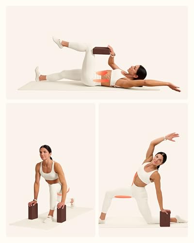 BetterMe Yoga Blocks Set of 2 – High Density Foam Yoga Blocks for Stretching, Pilates & Workouts – Lightweight Non-Slip Exercise Blocks for Flexibility & Balance - color: Chocolate Brown