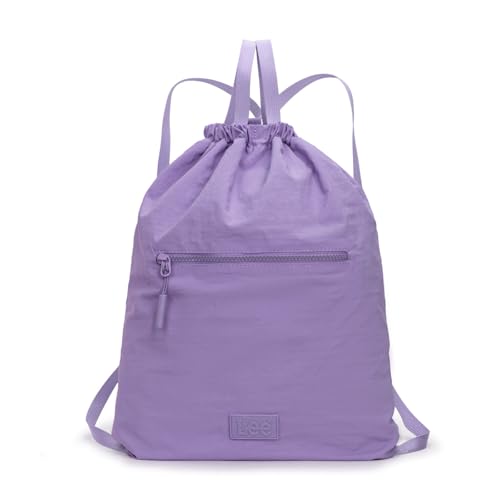 Lee Drawstring Backpack Bag Lightweight Small Gym Swim Beach Bag Water Resistant Sports Sackpack for Men Women, LEE48-002PP - color: Purple