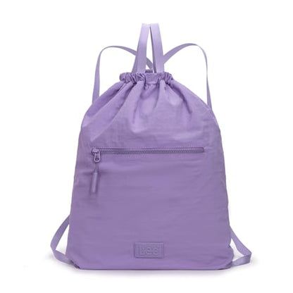 Lee Drawstring Backpack Bag Lightweight Small Gym Swim Beach Bag Water Resistant Sports Sackpack for Men Women, LEE48-002PP - color: Purple