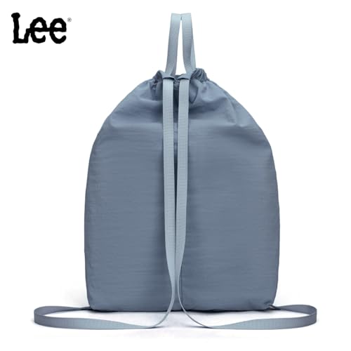 Montana West Lee Drawstring Backpack Bag Lightweight Small Gym Swim Beach Bag Water Resistant Sports Sackpack for Men Women, LEE48-002JN - color: Jean