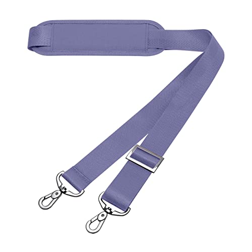 MOSISO 56 inch Shoulder Strap, Adjustable Thick Soft Universal Replacement Non-Slip Fit Padded with Metal Swivel Hooks for Laptop Shoulder Bag/Laptop Messenger Bag/Crossbody Bag, Lavender Gray - color: Lavender Gray