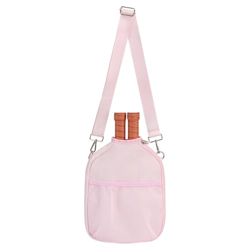 LAKE OF FIRE Pickleball Paddle Cover Crossbody Bag with Adjustable Strap Pickle ball Sling Bag Lightweight Pickleball Gifts for Men and Women - color: Pink