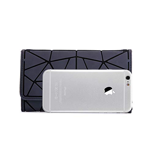 LOVEVOOK Geometric Luminous Purses and Handbags for Women Holographic Reflective Crossbody Bag Wallet - color: Flapped Wallet
