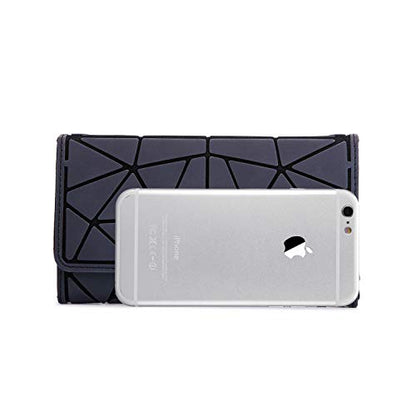LOVEVOOK Geometric Luminous Purses and Handbags for Women Holographic Reflective Crossbody Bag Wallet - color: Flapped Wallet