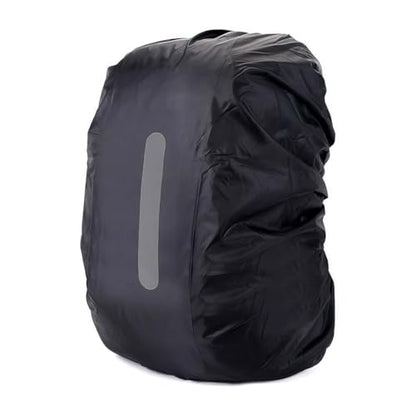 Lightweight Waterproof Backpack Cover, Packable Rain Cover for Backpack Protection, High-Visibility Reflective Travel & Hiking Rain Cover(Black)