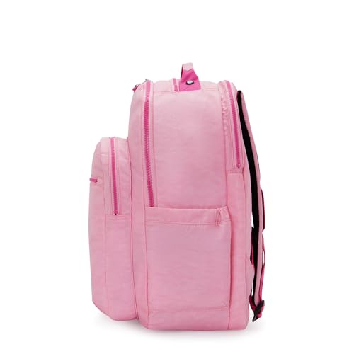 Kipling Women's Seoul Extra Large 17" Laptop Backpack, Durable, Roomy with Padded Shoulder Straps, Built-In Protective Sleeve - color: Pink Frosting, size: 13.5''L x 17.75''H x 9''D