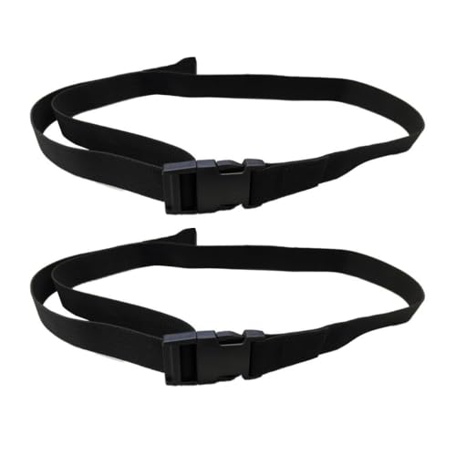 Pack of 2 Golf Trolley Webbing Straps with Buckle, Adjustable Cord Belts Nylon Webbing Strap for Backpack Laggage, Black