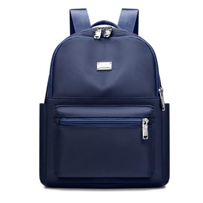 Backpack with Casual Aesthetic Daypack Simple Laptop Bag Waterproof Travel Rucksack for Women(Navy Blue) - color: Navy Blue
