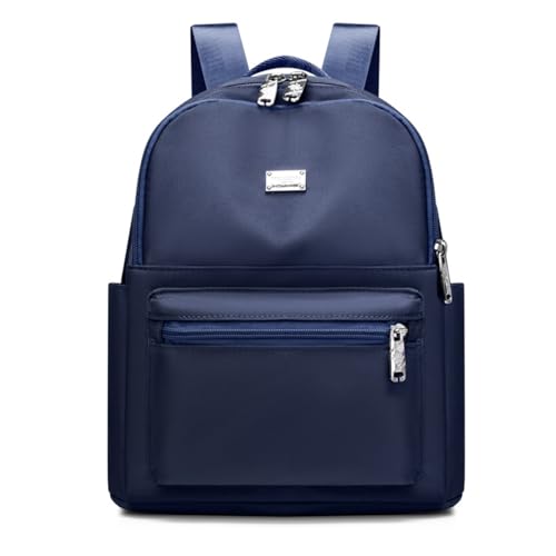Backpack with Casual Aesthetic Daypack Simple Laptop Bag Waterproof Travel Rucksack for Women(Navy Blue) - color: Navy Blue