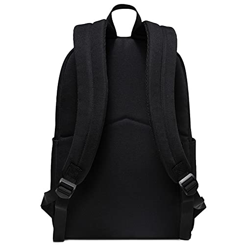 VASCHY School Backpack, Water Resistant Casual Daypack Travel Backpack Bookbag for Men Women with Padded Laptop Sleeve Black - color: Black