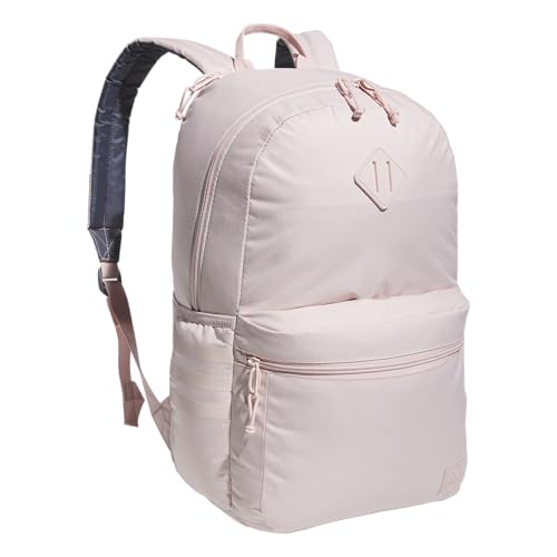 adidas 3-Stripe Classic backpack for men and women, bag with laptop sleeve - color: Sandy Pink/Onix Grey/5.0