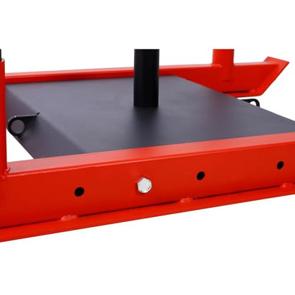 Weight Training Pull Sled, Heavy Duty Push Pull Fitness Sled for Speed and Strength Training, Steel Power Sled Workout Equipment for Athletic Conditioning, Fits 2" Weight Plates,Red - color: Red