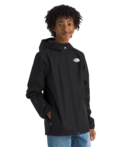 THE NORTH FACE Kids' Zipline Rain Jacket | Breathable Waterproof Rain Coat, Elastic Cuffs, Zip Pockets, Water Repellent - color: Tnf Black, size: XX-Large