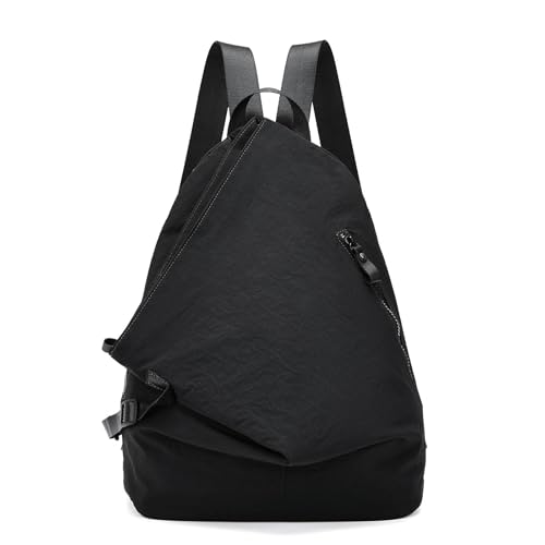 KL928 Nylon Vintage Backpack – Large Casual Daypack Outdoor Travel Rucksack Hiking Backpacks for Men Women - color: Black
