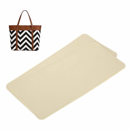 MECCANIXITY 2pcs Felt Base Shaper, 14.8 x 6.7 Inch Purse Base Shaper Tote Bottom Insert Purse Pads for the Bottom of Handbags Tote Bags Backpack Handbags Organizers, Beige - color: Beige, size: 14.8 x 6.7 Inch