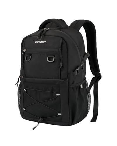 WATERFLY Travel Hiking Casual Backpack: 22L Lightweight Everyday Outdoor City Daypack College Bookbag for Women Men - color: Black