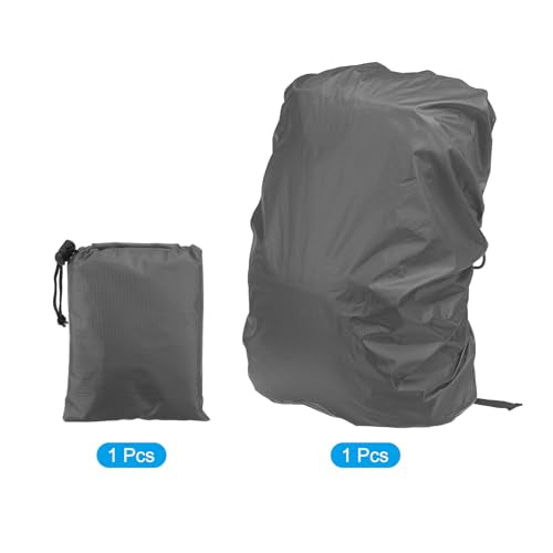 PATIKIL Waterproof Backpack Rain Cover with Anti-Slip Cross Buckle Straps & Drawstring Bag for Hiking Camping Traveling - color: Gray, size: X-Large