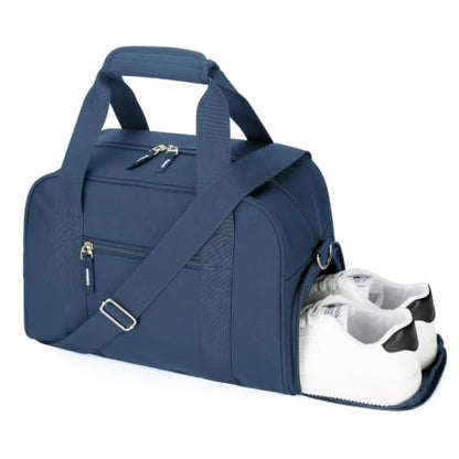 Searock 14 inch Small Gym Bag with Shoe Compartment - color: Navy Blue, size: 14 x 8 x 10″ (Small)