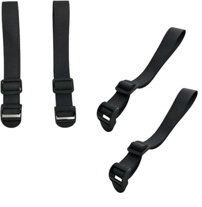 4 Pack Backpack Straps Extender with Adjustable Buckles | Polypropylene, adjustable buckles. Extends straps for bags, fanny packs, travel. Durable, easy to use. 4 pack.