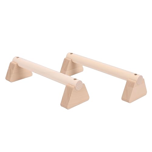 2Pcs Beech Wood Push Up Bars, Versatile Design for Inverted Push Ups Parallel Bar Support Balance Beam, with Anti Slip Hand Rubbers, for Home Workout Training - size: 30cm