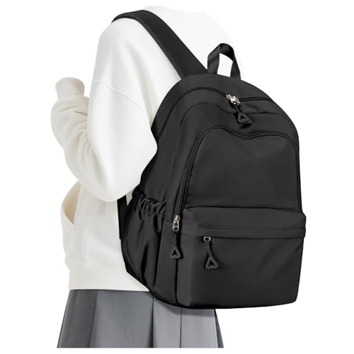 Casual Laptop Backpack for Women Men College Bookbag Waterproof Lightweight School Bag 15.6inch Laptop Daypack Large Capacity School Backpack for Teens Boys Girls, Black - color: Black a