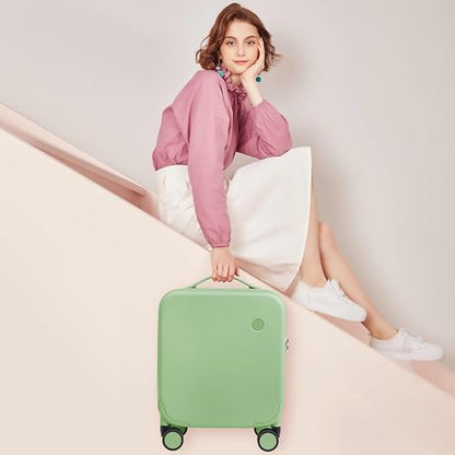 mixi Upgrade Carry on Luggage 14 Inch Underseat Personal Item Suitcases with Spinner Wheels, Hardside Rolling Suitcase PC with TSA Lock Lightweight Travel Case, Fine Grid Avocado Green - color: Fine Grid Avocado Green, size: 14in Underseat