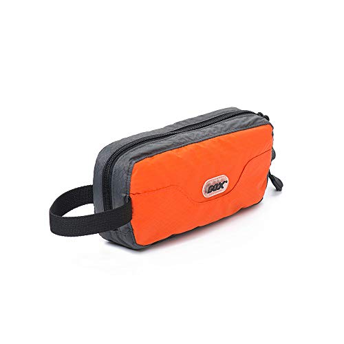 GOX Travel Small Toiletry Bag for Men Nylon Dopp Kit Medicine Bag Travel Organizer Pouch Shave Kits for Teens Toiletry Essentials Bathroom Compact (Orange, 7.9 * 3.7 * 2 Inches) - color: Orange, size: 7.9*3.7*2 Inches