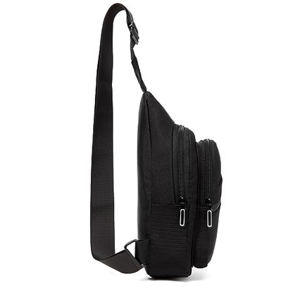 EVANCARY Small Sling Bag Crossbody Bags for Women Men, Sling Backpack Chest Daypack Cross Body Bag for Travel Outdoor - color: Dark Black