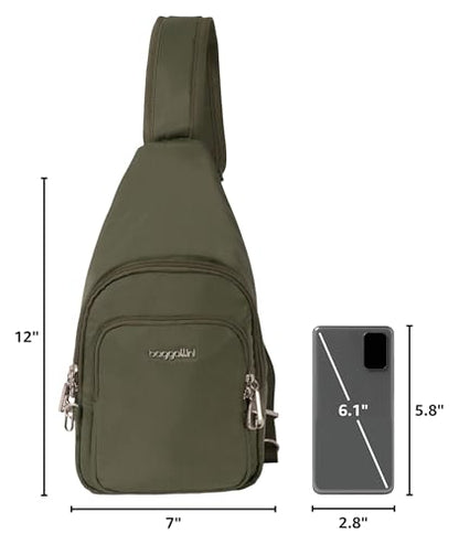 Baggallini Securtex Anti-Theft Daytripper Sling - color: Thyme