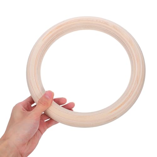 VALICLUD Wooden Gymnastic Rings Set 2pcs with Adjustable Straps for Home Gym Strength Training and Full Body Workout Fitness Rings for Men and Cross-Training
