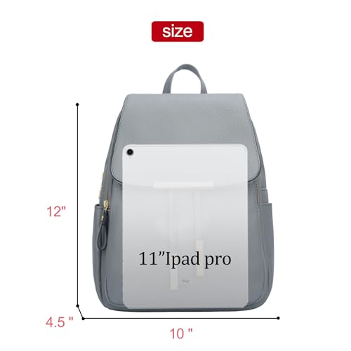 KKXIU Trendy Leather Backpack Purse for Women and Ladies Shoulder Travel Daypacks Bags (A-Grey) - color: A-grey, style: Backpack