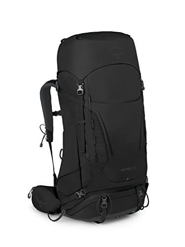 Osprey Kestrel 58L Men's Backpacking Backpack, Black, S/M