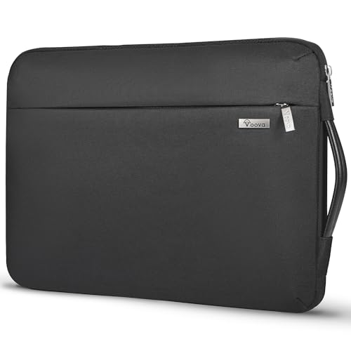 Voova Laptop Sleeve Case 13 13.6 Inch with Handle, 360°Protective Waterproof Slim Computer Bag Cover Compatible with MacBook Air 13 M1/M2/M3/M4 2020-2024, MacBook Pro 13, IPad Air/Pro 13, Black - color: Black, size: 12.6-13.6 Inch