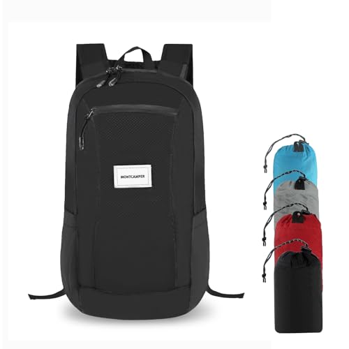 Hiking Daypack - Lightweight & Water-Resistant Portable Backpack for Travel, Camping, Outdoor Adventures(20L, black) - color: Black, size: 20L