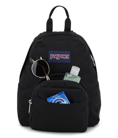 JanSport Half Pint Mini Backpack, 10.2 L - Durable Mini Bag Purse with Adjustable Shoulder Straps, Single Main Compartment, Zippered Stash Pocket, Black - color: Black