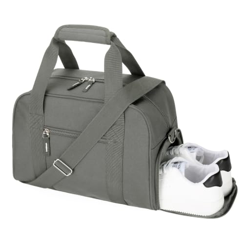 Searock 14 inch Small Gym Bag with Shoe Compartment - color: Dark Grey, size: 14 x 8 x 10″ (Small)
